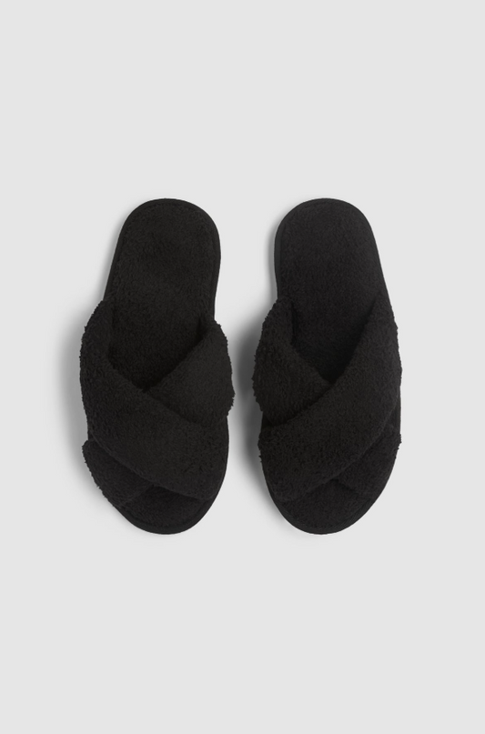 Barefoot Dreams Crossover Slippers - Black Shoes in S at Wrapsody
