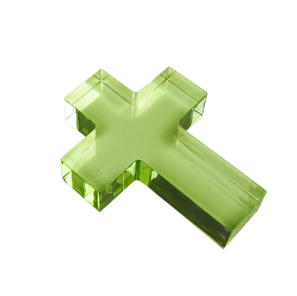 Acrylic Weight Cross Small Green Home Decor in at Wrapsody