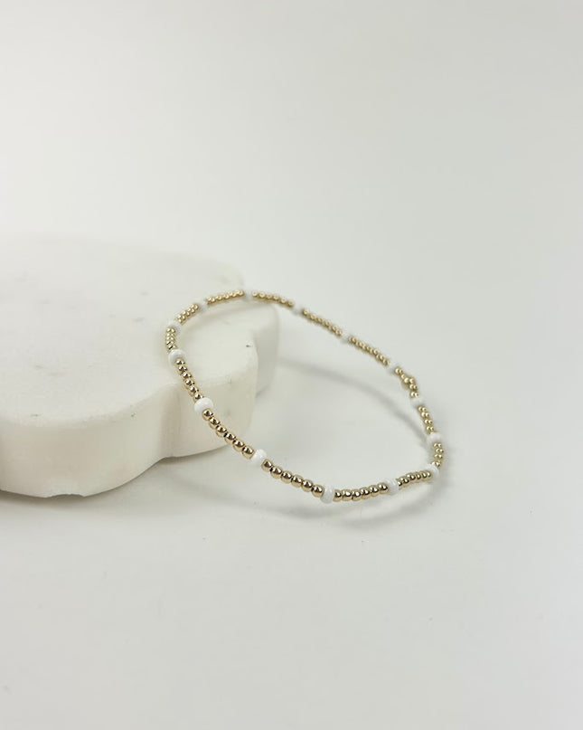 Beaded Blondes Poppi Dainty White Bracelet Bracelets in at Wrapsody