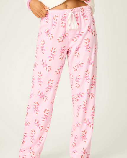 PJ Salvage Flannel Baby Pink Pants Loungewear in S at Wrapsody