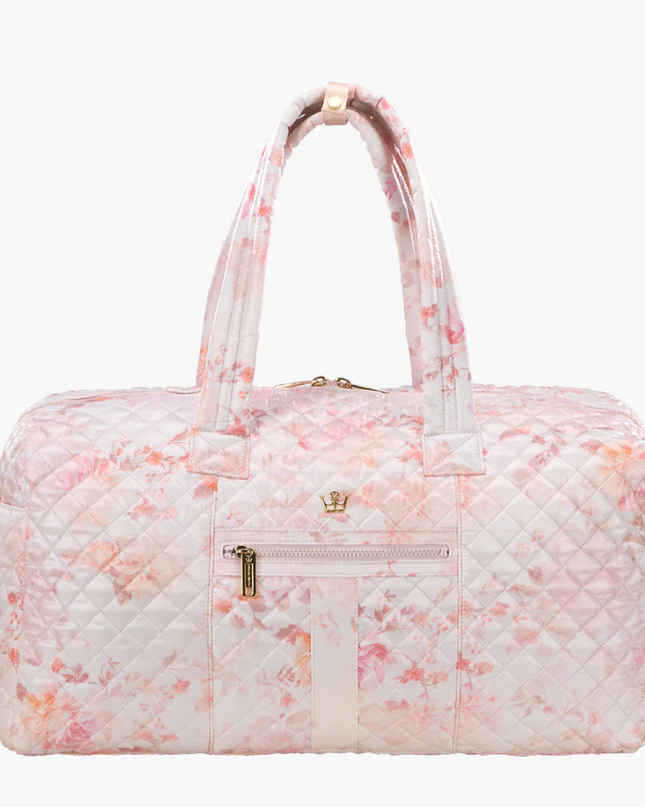 Oliver Thomas 24/7 Weekender Duffle Petal Pink Rose Print Luggage in at Wrapsody