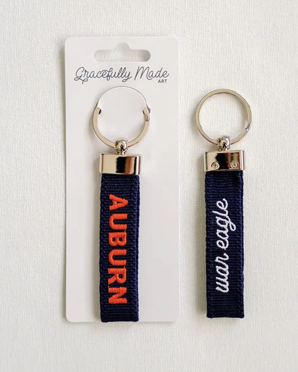 Auburn Embroidered Keychain