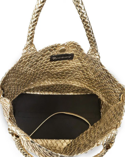 PreneLove London Large Woven - Gold Totes in  at Wrapsody