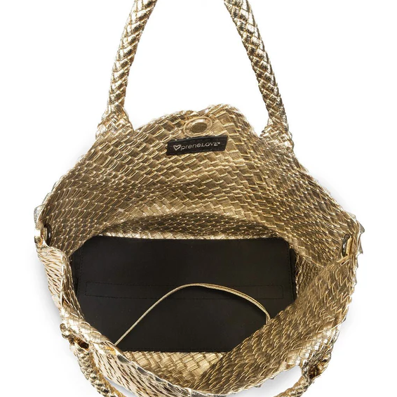 PreneLove London Large Woven - Gold Totes in  at Wrapsody