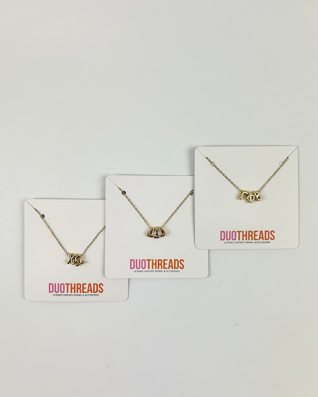 Sorority Bubble Letter Necklace Greek in Alpha Chi Omega at Wrapsody