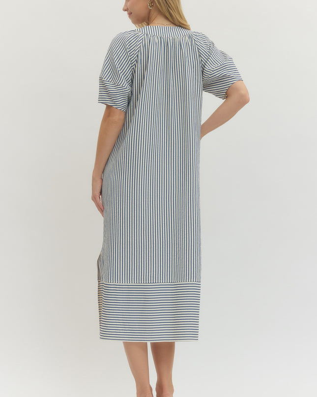 Beach Escape Indigo Midi Dress Dresses in at Wrapsody