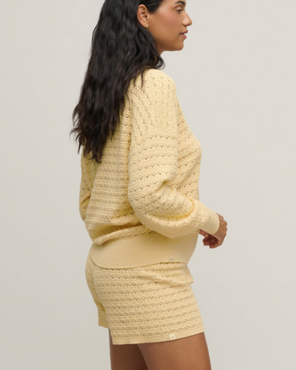 Barefoot Dreams Tulip Pointelle Canary Pullover