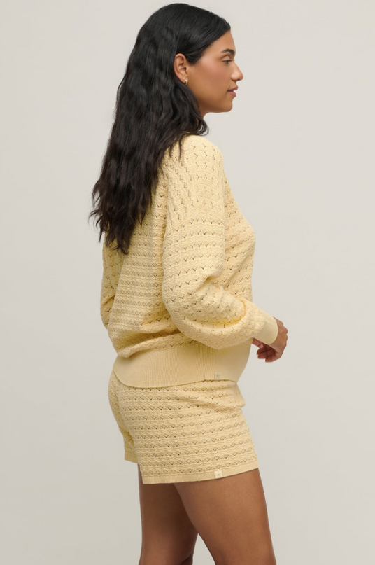 Barefoot Dreams Tulip Pointelle Canary Pullover