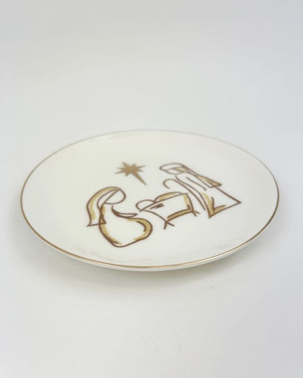 Nativity Gold Appetizer Plate Tabletop in  at Wrapsody