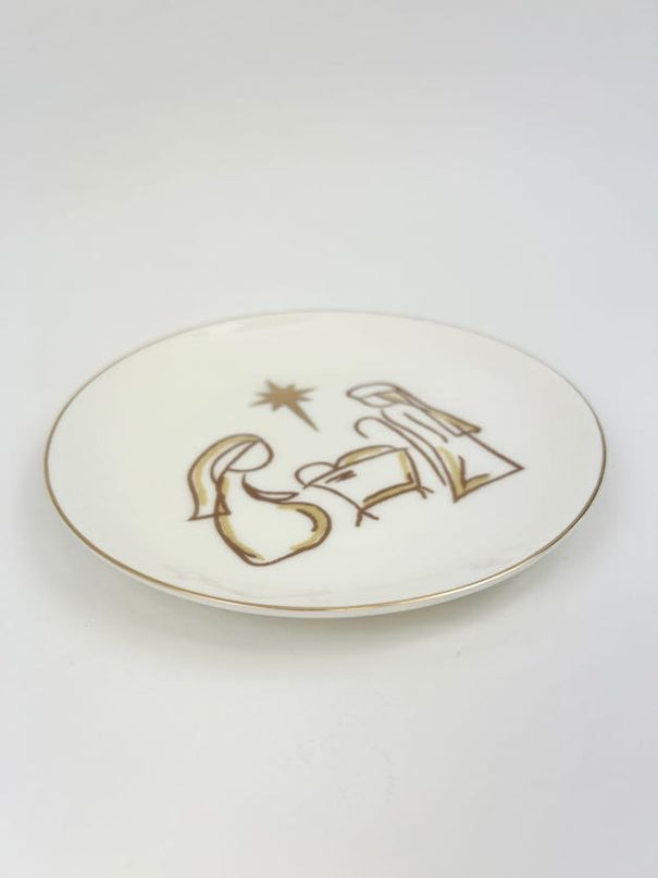 Nativity Gold Appetizer Plate Tabletop in  at Wrapsody