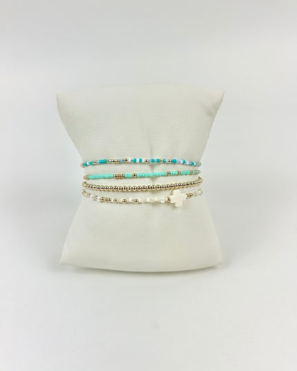 Enewton Hope Unwritten Mint/White/Teal Bracelet Stack Bracelets in at Wrapsody