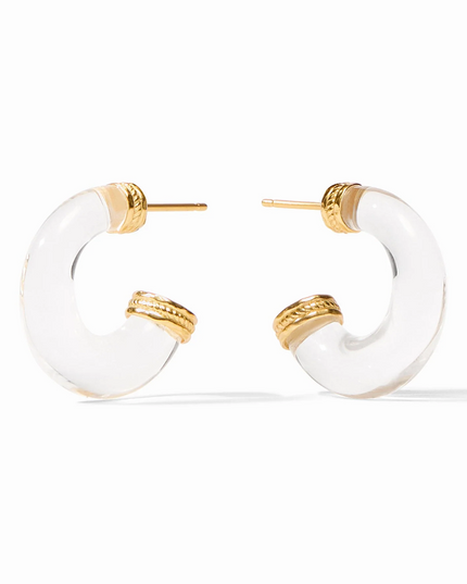 Julie Vos Madison Statement Clear Hoops - Small Earrings in  at Wrapsody