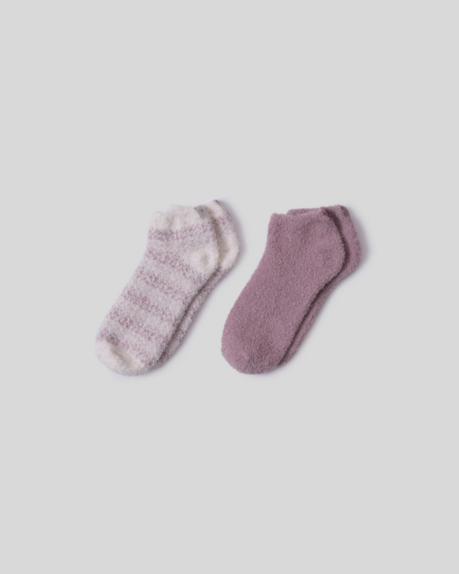 Barefoot Dreams Ankle Sock Set Stripe Teaberry Loungewear in at Wrapsody