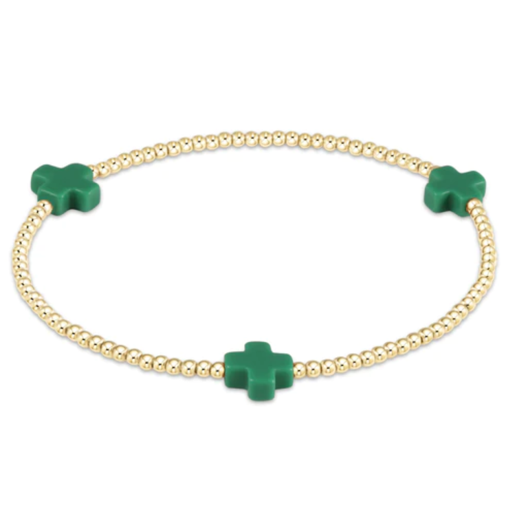 Enewton Signature Cross 2mm Bracelet Bracelets in Emerald at Wrapsody