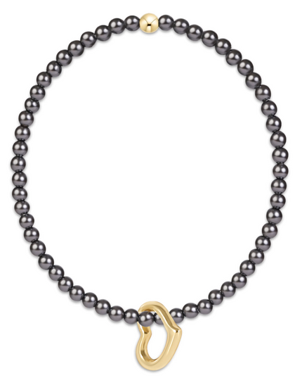 Enewton Love Charm 3mm Bracelet Dark Grey Pearl