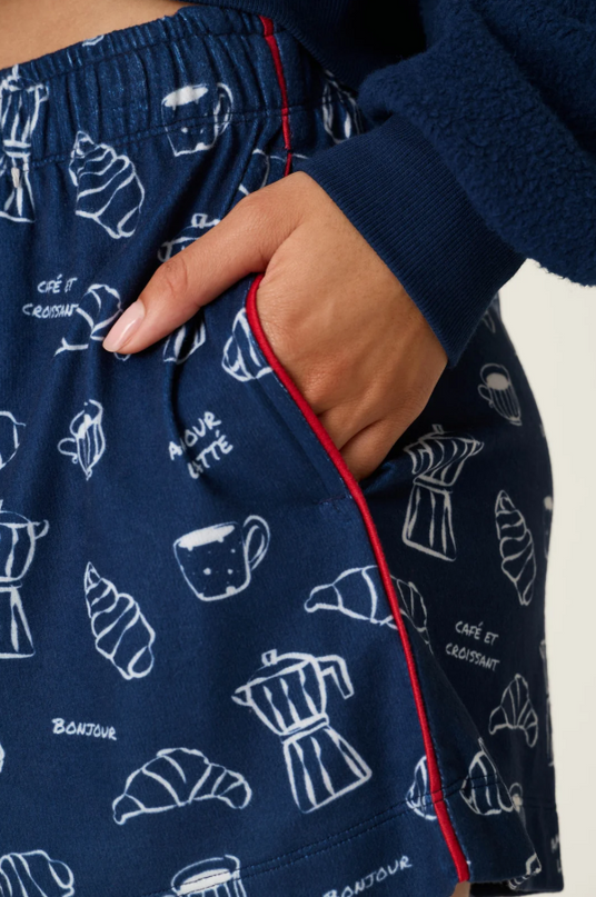 PJ Salvage Bonjour Babe Navy Shorts Loungewear in at Wrapsody