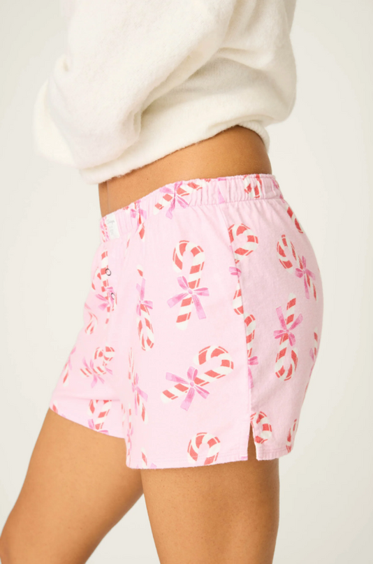PJ Salvage Flannel Baby Pink Shorts Loungewear in at Wrapsody