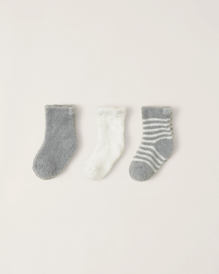 Barefoot Dreams Infant Socks Set of 3 - Moonbeam Pearl Baby in  at Wrapsody