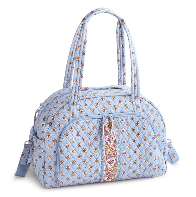 Vera Bradley Blue Leaf Weekender Travel Bag Luggage in at Wrapsody