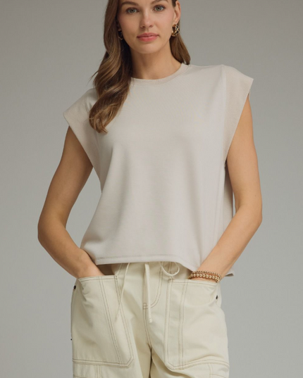 Cap Sleeve Almond Top