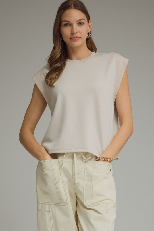 Cap Sleeve Almond Top
