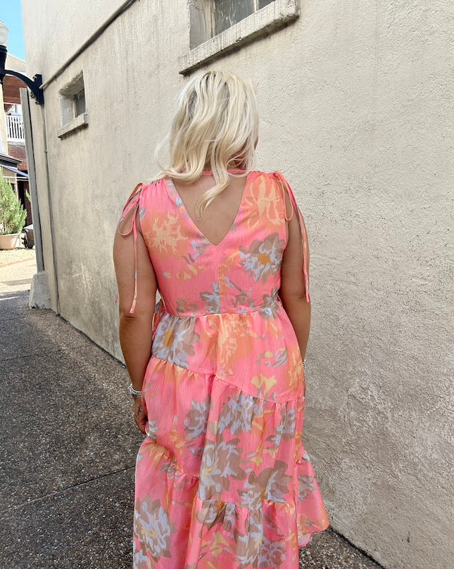Shinning Floral Midi Dress Dresses in  at Wrapsody