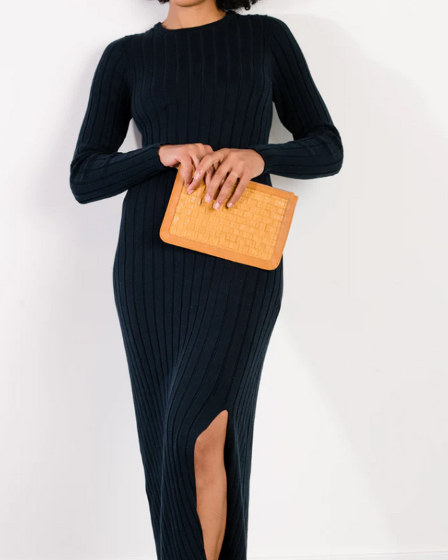 Able Basketweave Clutch in Cognac Clutches in  at Wrapsody