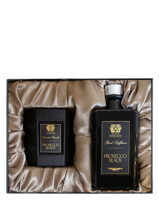 Antica Black Prosecco Gift Set Candles in  at Wrapsody