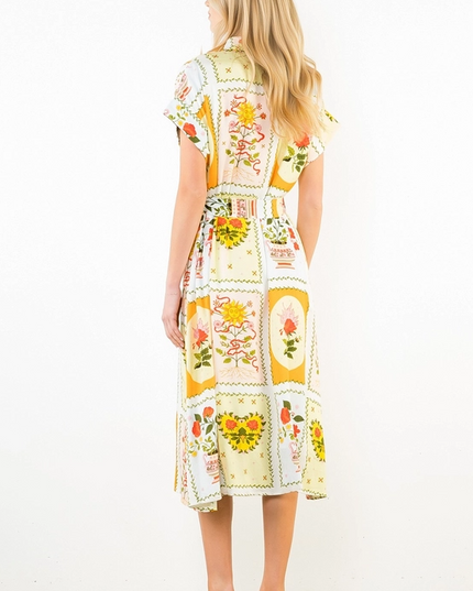 Flowers and Vases Midi Dress