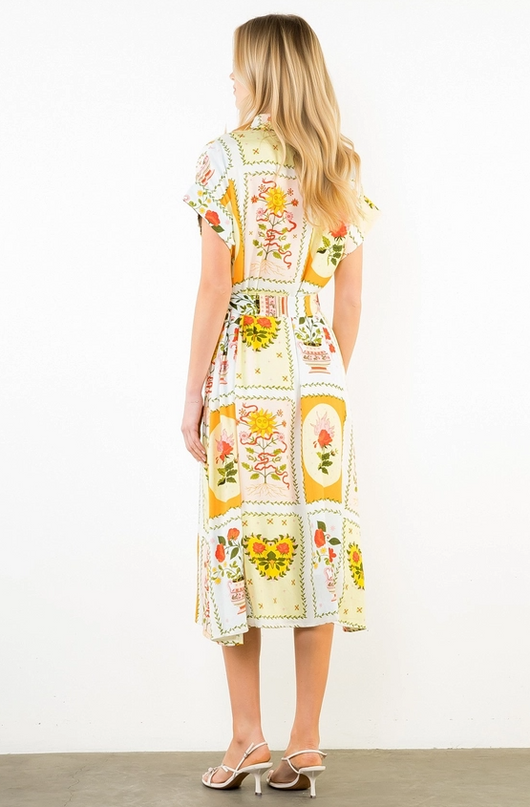 Flowers and Vases Midi Dress