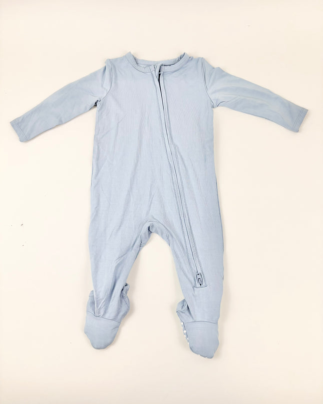 Angel Dear Soft Chambray 2-Way Zipper Footie Baby in at Wrapsody
