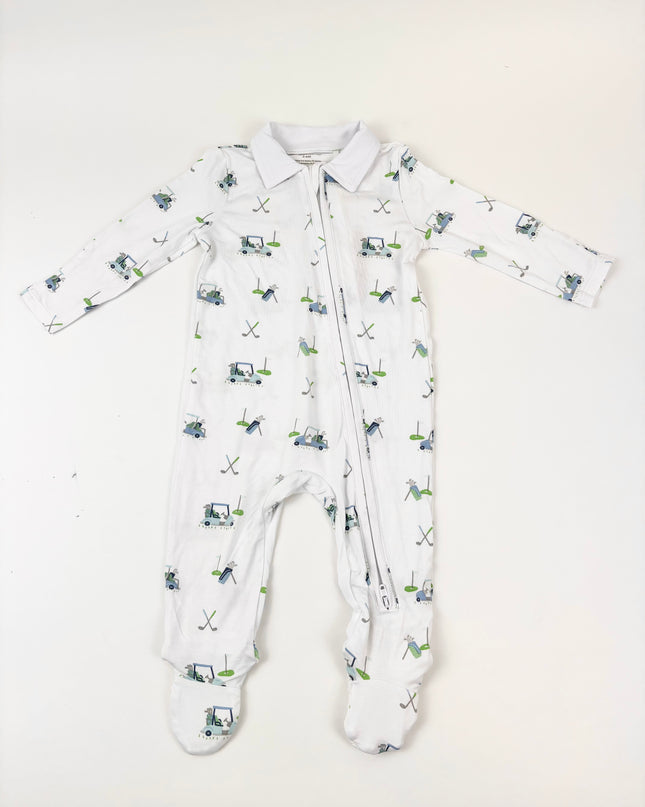Angel Dear Polo Blue Golf Carts 2-Way Zipper Footie Baby in at Wrapsody