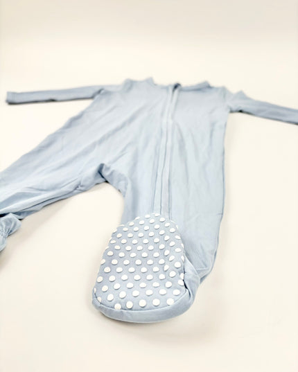 Angel Dear Soft Chambray 2-Way Zipper Footie Baby in at Wrapsody