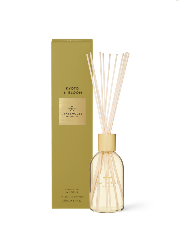 Glasshouse Diffuser 8.4oz Scents in Kyoto in Bloom at Wrapsody
