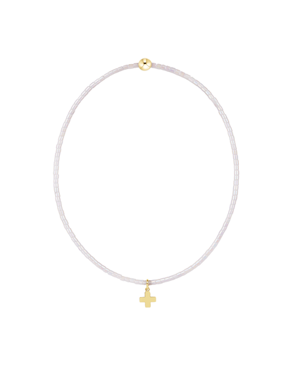 Enewton Hope Classic Signature Cross Charm Bracelet Silky White Bracelets in at Wrapsody