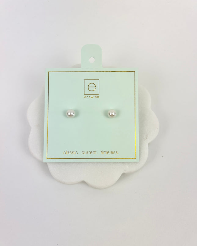 Enewton Classic 6mm Pearl Stud Earrings in  at Wrapsody