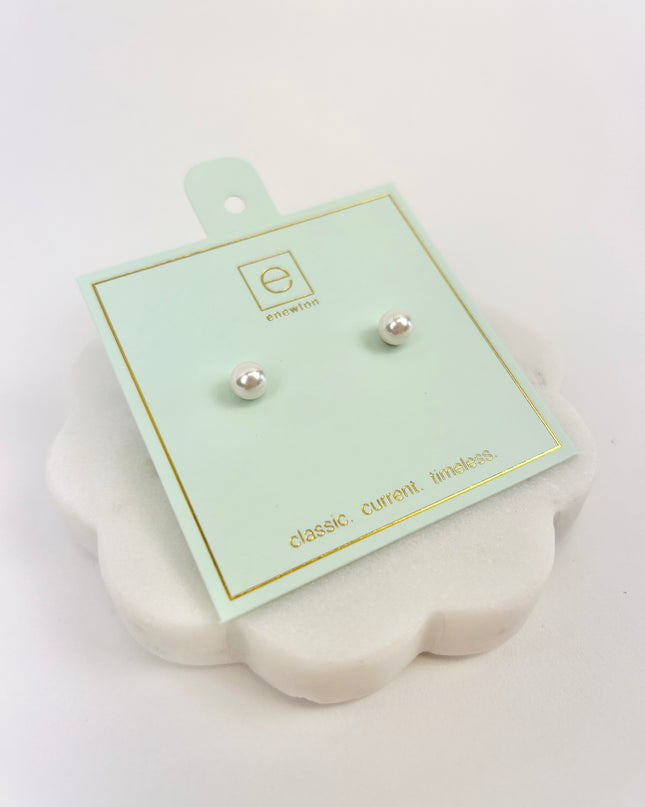 Enewton Classic 6mm Pearl Stud Earrings in  at Wrapsody