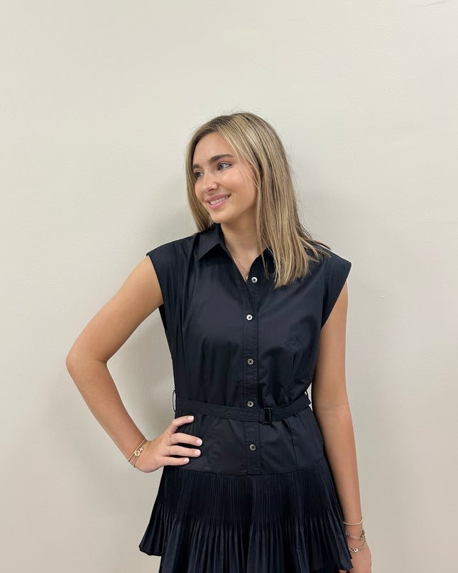 Pretty in Pleats Navy Mini Dress Dresses in at Wrapsody