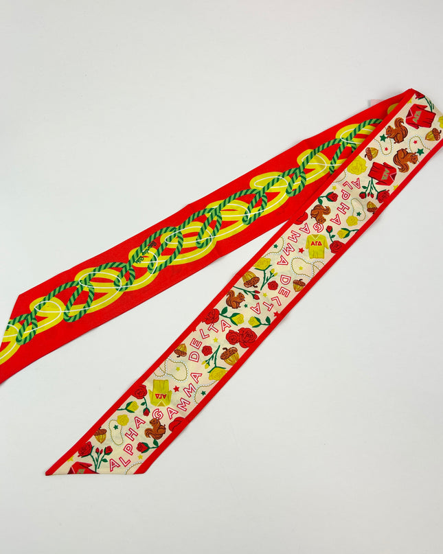 Sorority Silk Scarf Greek in Alpha Gamma Delta at Wrapsody