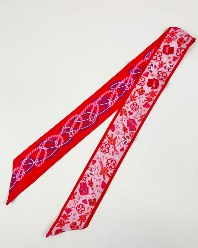 Sorority Silk Scarf Greek in Alpha Omicron Pi at Wrapsody