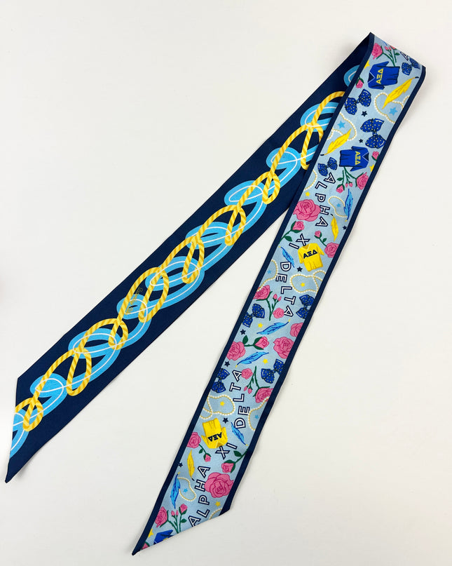 Sorority Silk Scarf Greek in Alpha Xi Delta at Wrapsody