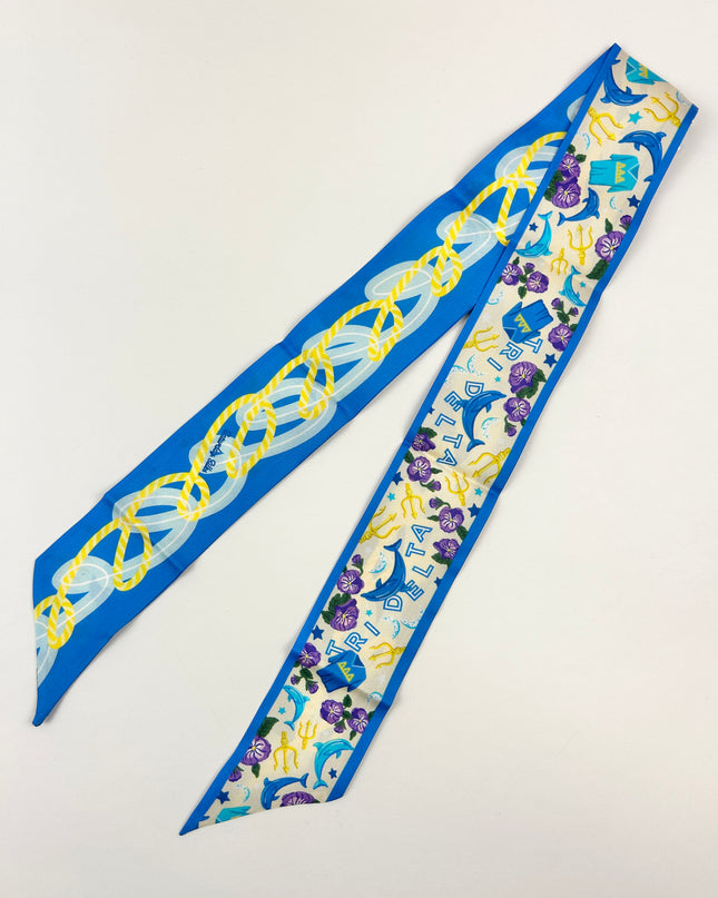Sorority Silk Scarf Greek in Delta Delta Delta at Wrapsody