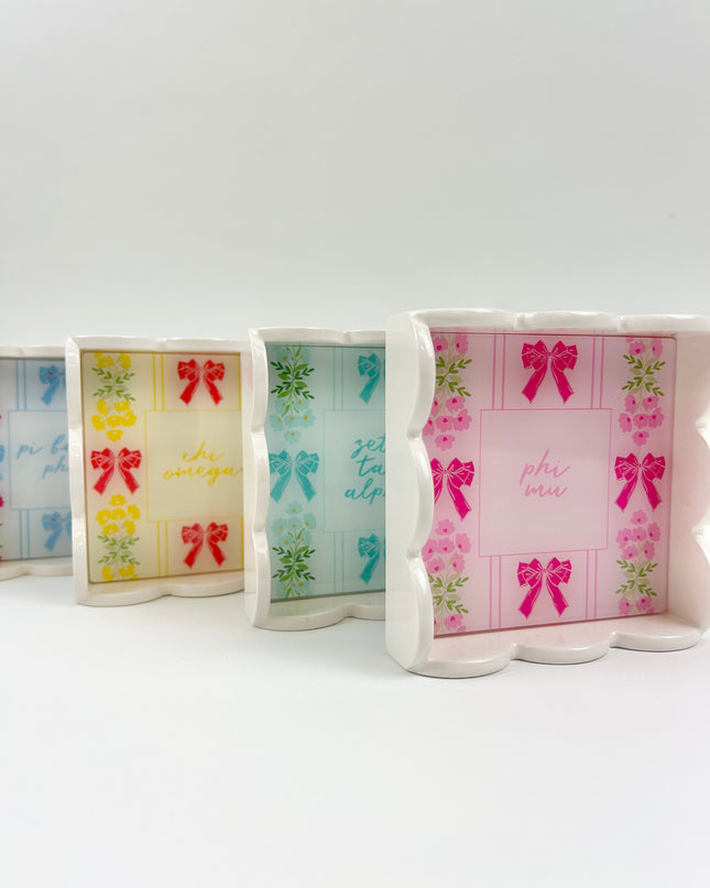 Sorority Scallop Trinket Tray Greek in at Wrapsody