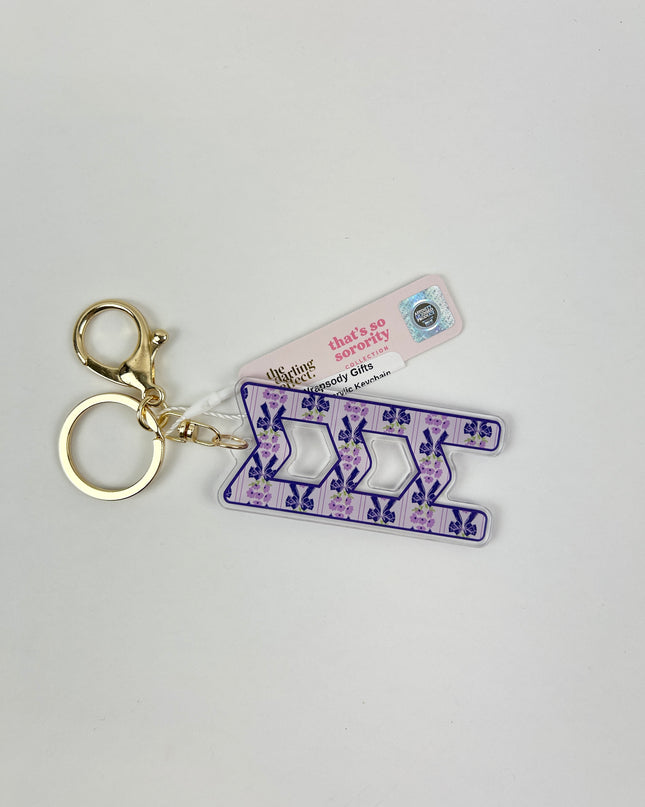 Sorority Printed Acrylic Keychain Greek in Sigma Sigma Sigma at Wrapsody