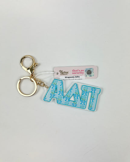Sorority Printed Acrylic Keychain Greek in Alpha Delta Pi at Wrapsody