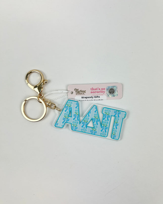 Sorority Printed Acrylic Keychain Greek in Alpha Delta Pi at Wrapsody