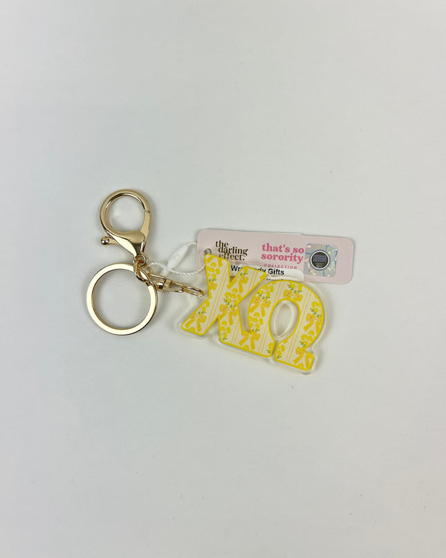 Sorority Printed Acrylic Keychain Greek in Chi Omega at Wrapsody