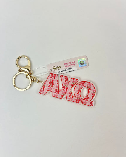 Sorority Printed Acrylic Keychain Greek in Alpha Chi Omega at Wrapsody
