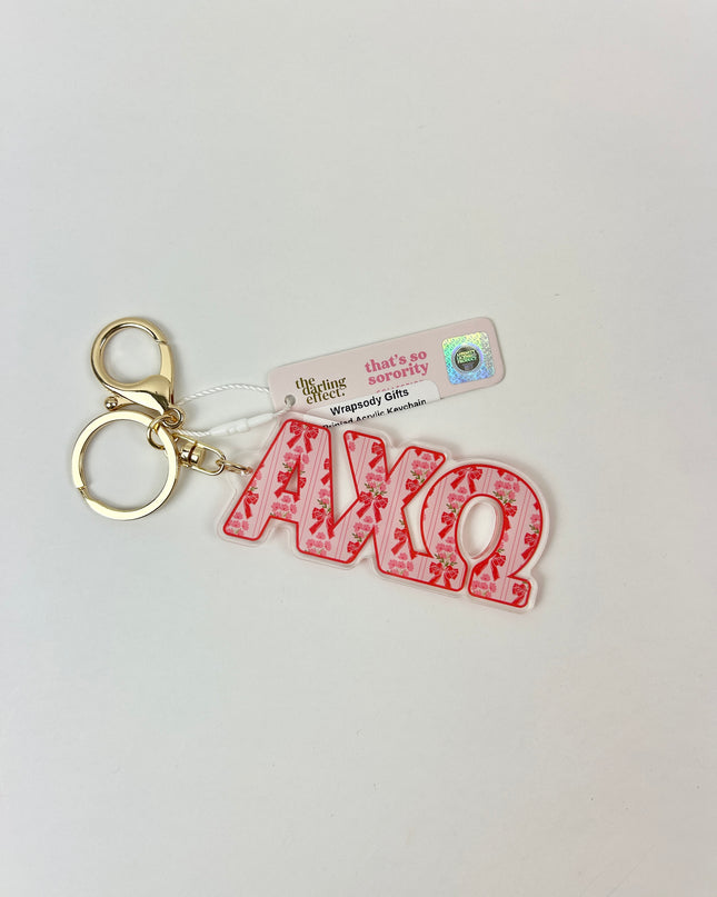 Sorority Printed Acrylic Keychain Greek in Alpha Chi Omega at Wrapsody