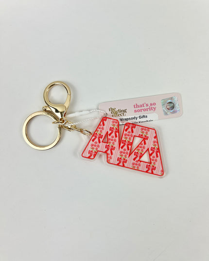 Sorority Printed Acrylic Keychain Greek in Alpha Gamma Delta at Wrapsody